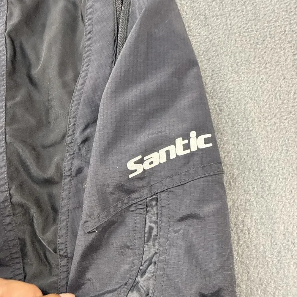 Santic Padded Shorts Mens Small Black Cycling MTB Mountain Bike Lined Cargo Zip